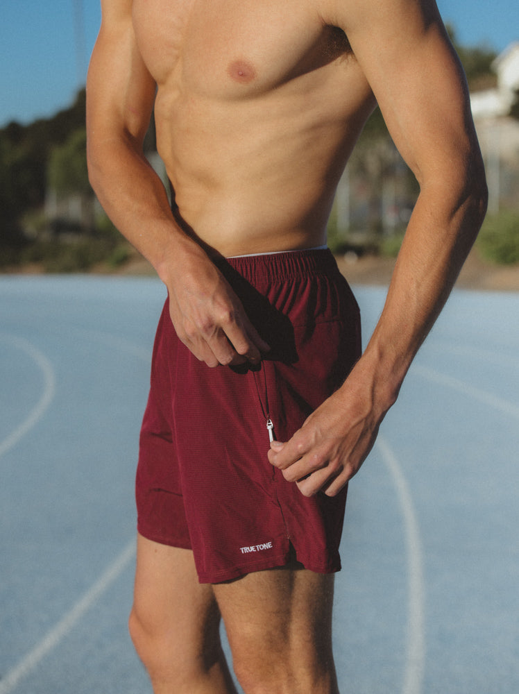 Performance Tan-Through Short - Burgundy