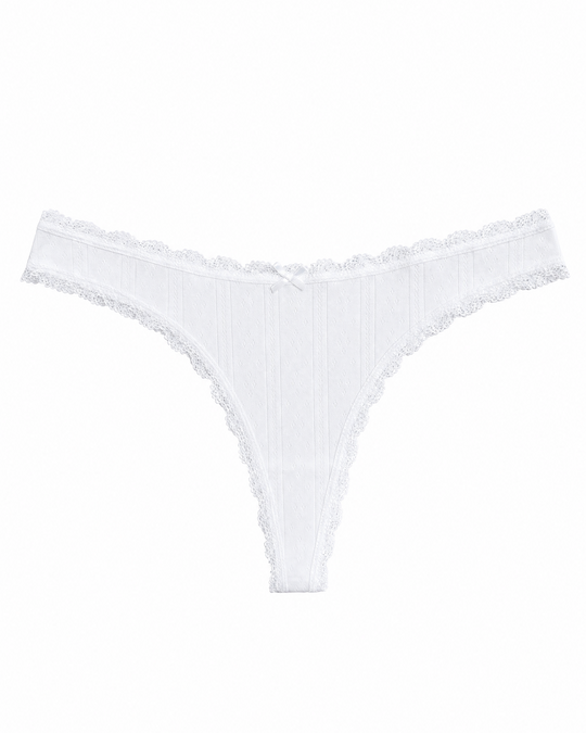 Organic Cotton Lace Pointelle - White