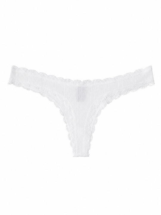 Organic Cotton Lace Pointelle - White
